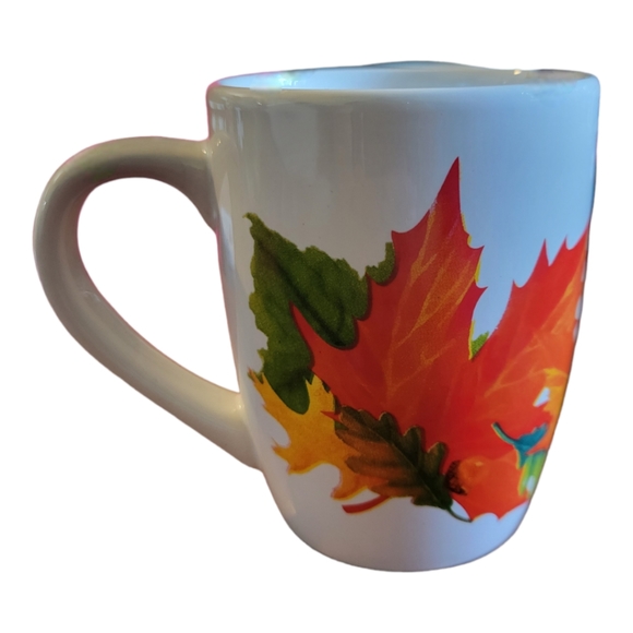 Vtg Coffee Tea Mug Greenbrier Royal Norfolk Autumn Leaves Thanksgiving - Picture 2 of 4
